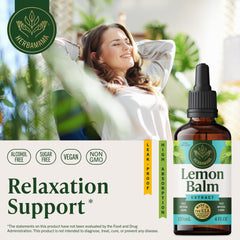 HERBAMAMA lemon balm drops glass shows easy to use calming drops