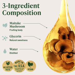 HERBAMAMA Maitake tincture in glass with water for mixing