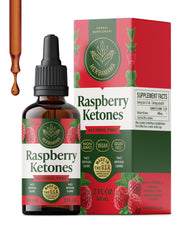 Herbamama Raspberry Ketones bottle showing vegan antioxidant support for daily use.