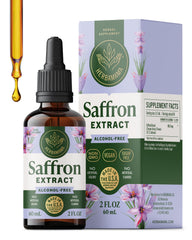 HERBAMAMA saffron tincture bottle ready for daily mood support and antioxidant balance.