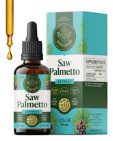 HERBAMAMA Saw Palmetto tincture bottle label highlights vegan, non-GMO formula for urinary support.