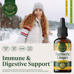 Herbamama Turmeric Ginger Drops pour shows quick-use format.