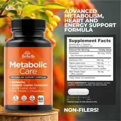 HerbaMe capsules close-up showing berberine and alpha-lipoic acid for energy support.