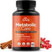 HerbaMe Berberine bottle with cinnamon supports daily metabolic balance.
