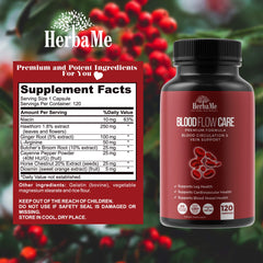 HerbaMe Blood Circulation capsules close-up for daily circulation support