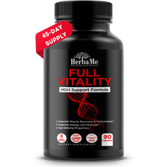 HerbaMe HGH supplements bottle for daily use and training support.