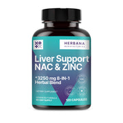 HERBANA Liver Support NAC bottle on shelf for daily wellness.