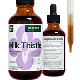 Herbana Milk Thistle liquid extract bottle with dropper for liver support