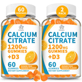 Herbance calcium citrate gummies in orange bottle provide easy daily calcium support.
