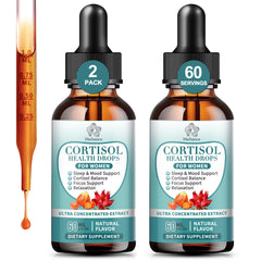 Herbance Cortisol Drops bottle pour shows easy dosing for daily balance