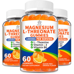 Herbance magnesium-l-threonate gummies bottle front, sugar-free option for daily balance.