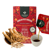 HERBEAT Korean Red Ginseng Prime extract bottle pour showing high-potency ginsenosides