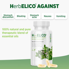 HerbELICO packaging label highlights natural gluten-free features.
