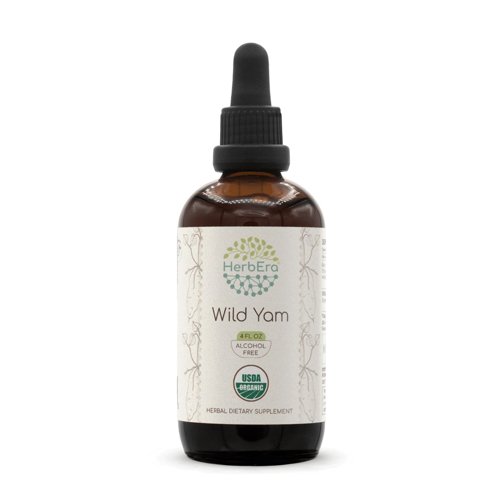 HerbEra Wild Yam B120 tincture bottle in amber glass for purity