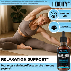 HERBIFY Magnesium Complex Drops Nutrition label highlights three magnesium forms for full-spectrum support.