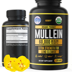 HERBIFY Mullein capsules bottle label suggests immune-support blend