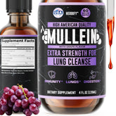 HERBIFY Mullein Drops bottle highlighting liquid formula for respiratory support.
