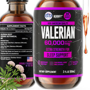 Herbify Valerian bottle pour shows easy dosing for restful evenings.
