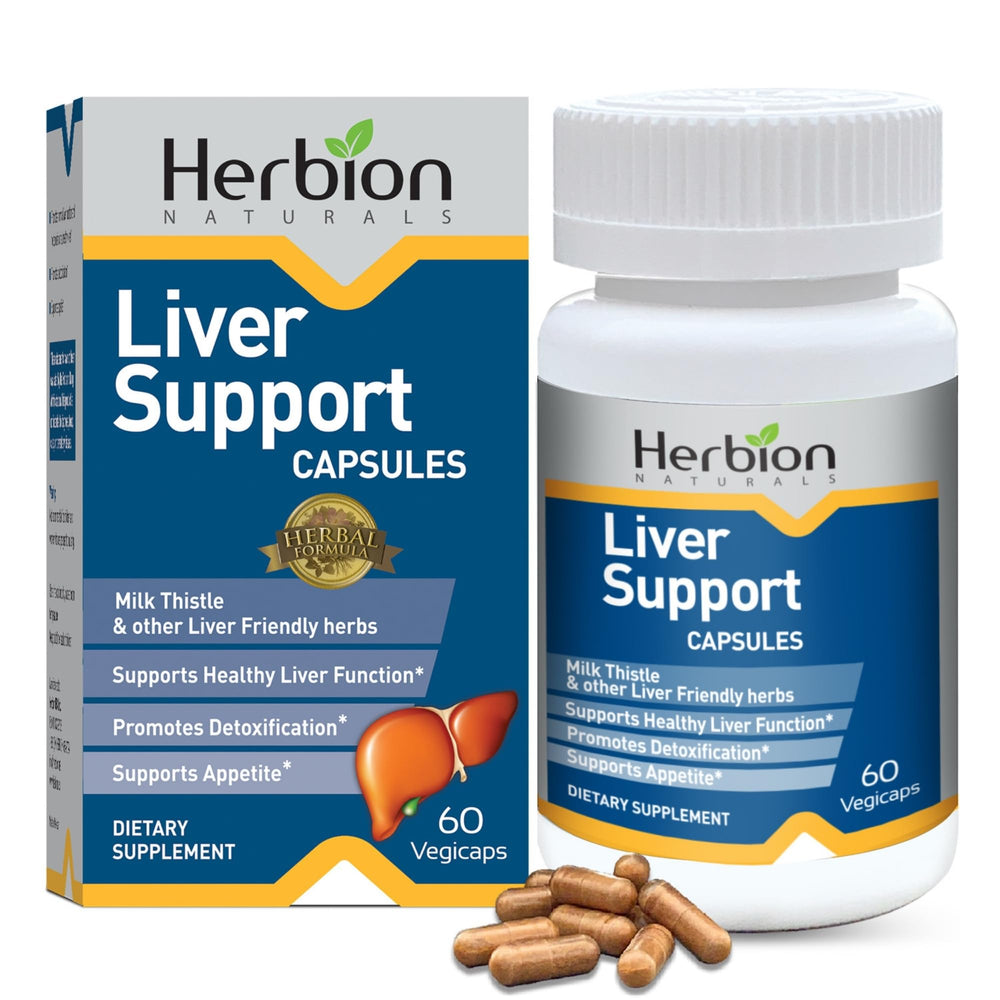 HERBION Liver Support bottle on shelf for daily liver wellness