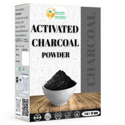 Herbs Botanica activated charcoal powder close-up showing purity and texture.