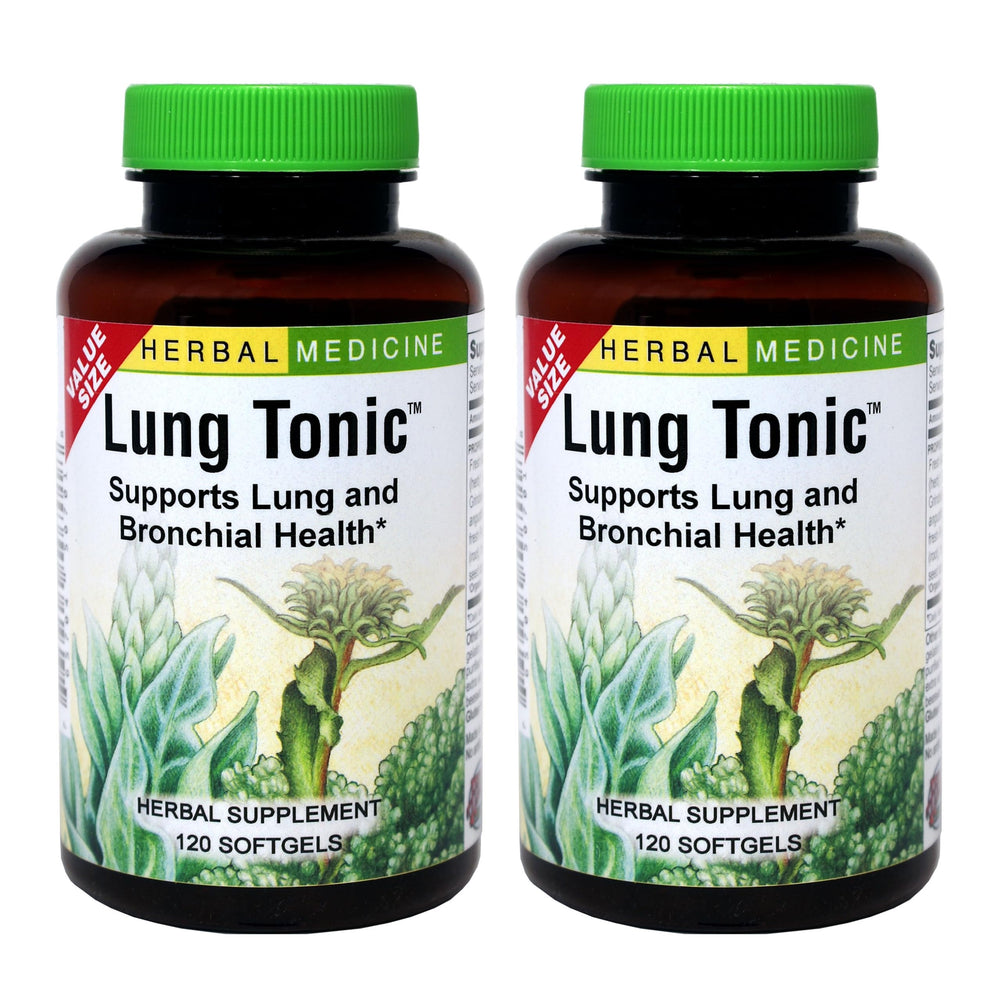 Herbs Etc. Lung Tonic bottle front showing herbal blend for respiratory support