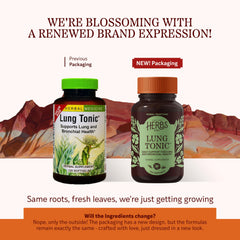 Herbs Etc. Lung Tonic softgel close-up highlighting convenient capsules for breath support.
