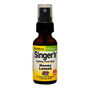 Herbs Etc. Singer's Saving Grace bottle shows soothing honey lemon throat spray.