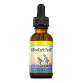 Herbs For Kids White Willow and Garlic Ear Oil bottle with dropper for soothing ear discomfort.