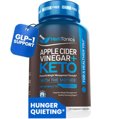 Herbtonics Apple Cider Vinegar + Keto BHB capsules bottle for appetite control