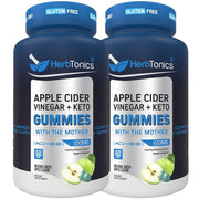 Herbtonics front label showing sugar-free keto ACV gummies and benefits