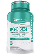 Herbtonics Oxygen-Based Colon Cleanse bottle on a desk suggesting gentle digestive support