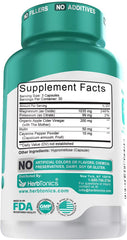 Herbtonics capsules in close-up highlighting gluten-free and dairy-free daily gut support