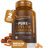 Herbtonics Pure Ceylon Cinnamon capsules bottle for daily antioxidant support.