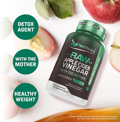 Herbtonics vegan capsules are easy to swallow, delivering concentrated ACV without taste.