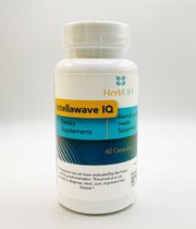 HerbUSA IntellawaveIQ bottle with brain-support capsules for focus.