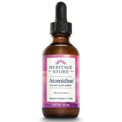 Heritage Store Atomidine 450mcg liquid dropper shown for precise daily dosing.