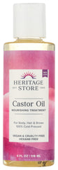 Heritage Castor Oil bottle for everyday scalp nourishment and easy application.