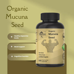 Heroot Mucuna Pruriens packaging box showcasing pure ingredients