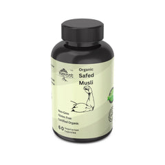 Heroot Safed Musli capsule bottle side view showing easy dosage