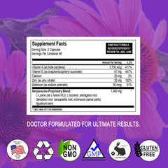 Herpanacine Diamond capsules closeup for convenient daily internal skin support and immune wellness.