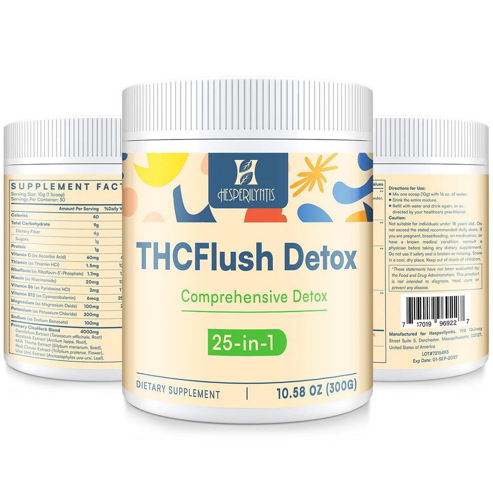 Hesperilyntis detox powder bottle pouring into a glass for everyday wellness