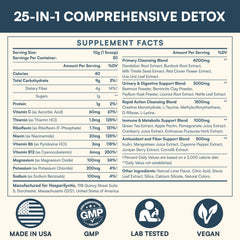 Hesperilyntis Detox Powder scoop shows easy dosing for a plant based routine