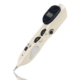 Heswea Electronic Acupuncture Pen front view shows compact, professional home-use design.