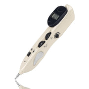 Heswea Electronic Acupuncture Pen front view shows compact, professional home-use design.