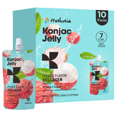 Hethstia Konjac Jelly lychee pouch in hand, a convenient low-calorie snack.