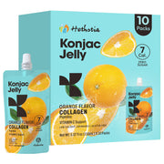 Hethstia orange konjac jelly pouch packaging ideal for on the go snacking.