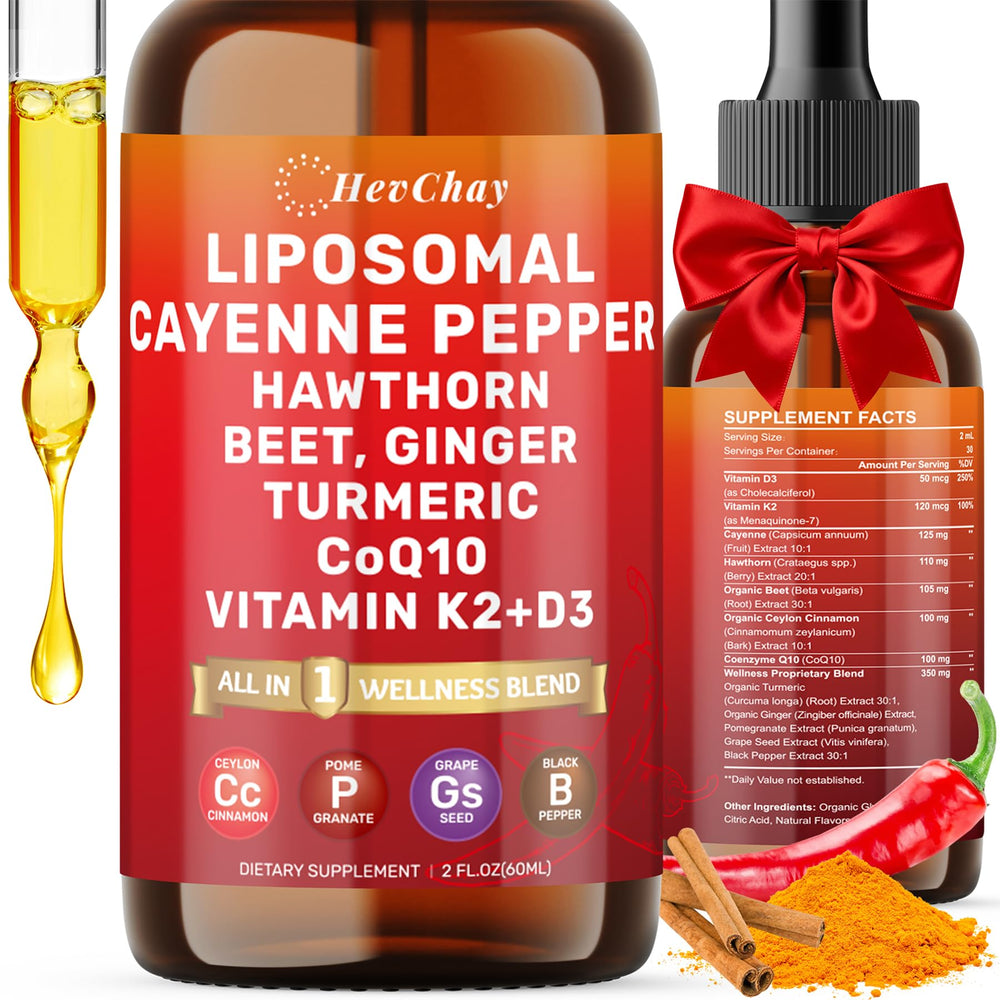 HevChay Cayenne Drops bottle ready for daily vitality support