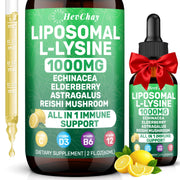 HevChay liposomal lysine bottle highlighting high absorption for daily wellness