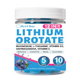 HevChay Lithium Orotate 5mg bottle pour supports daily calm and focus.