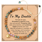 HGDEER best friend bracelet close-up with Strawberry Quartz for love and warmth